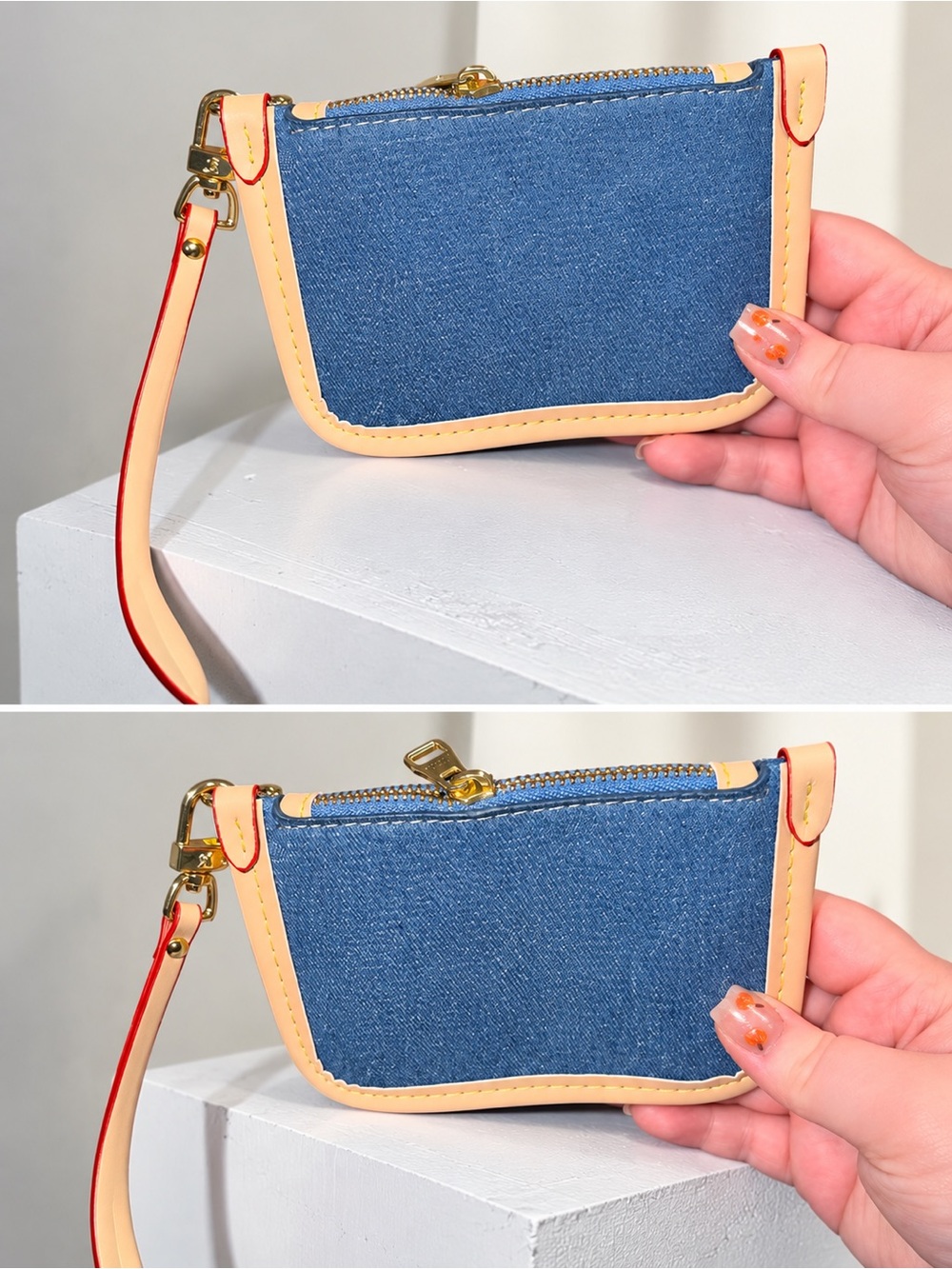 Denim monogram Card Holder/wallet